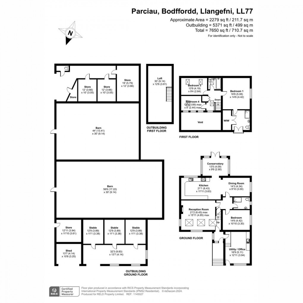 Floorplan for Bodffordd, Llangefni, Anglesey