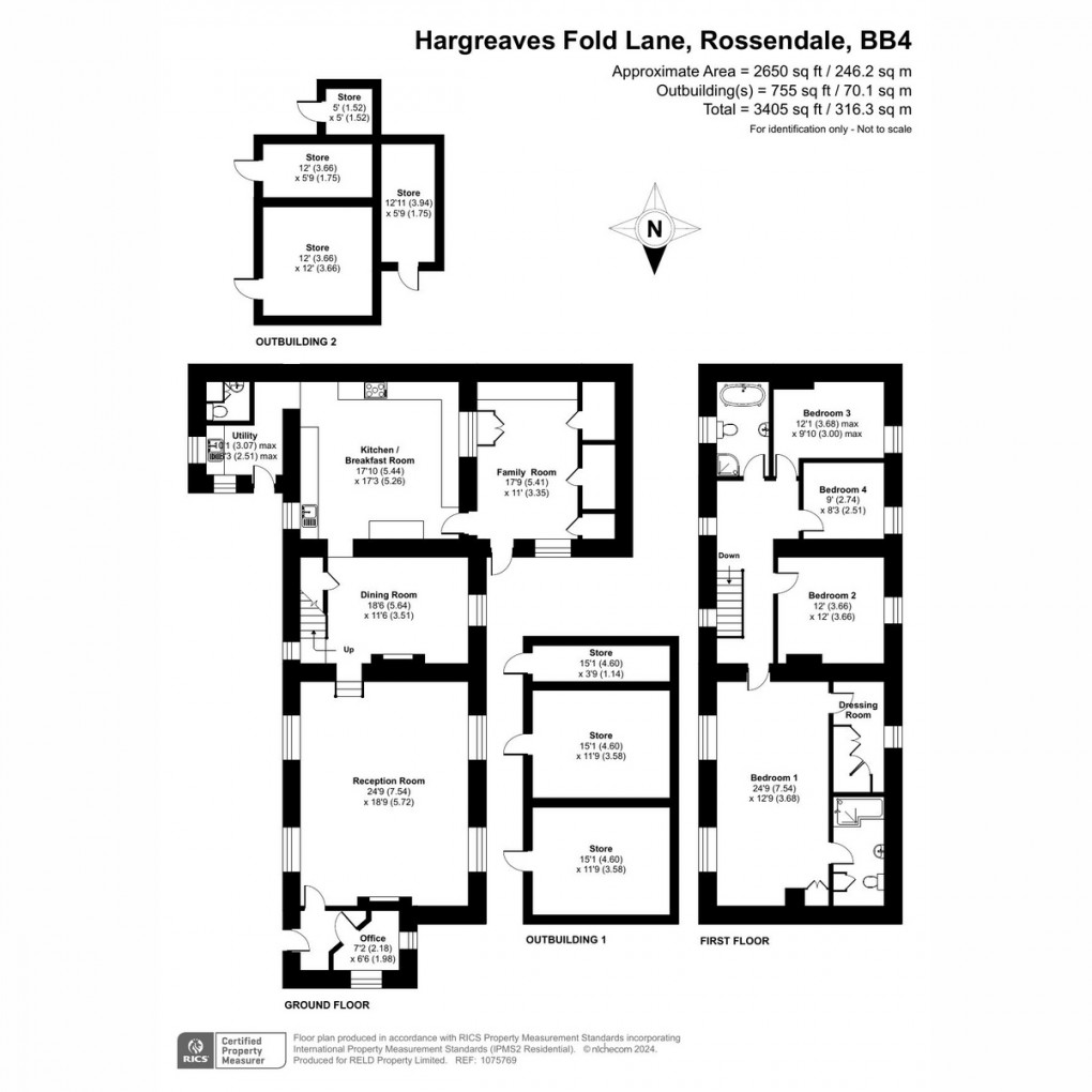 Floorplan for Hargreaves Fold Lane, Rossendale, Lancashire