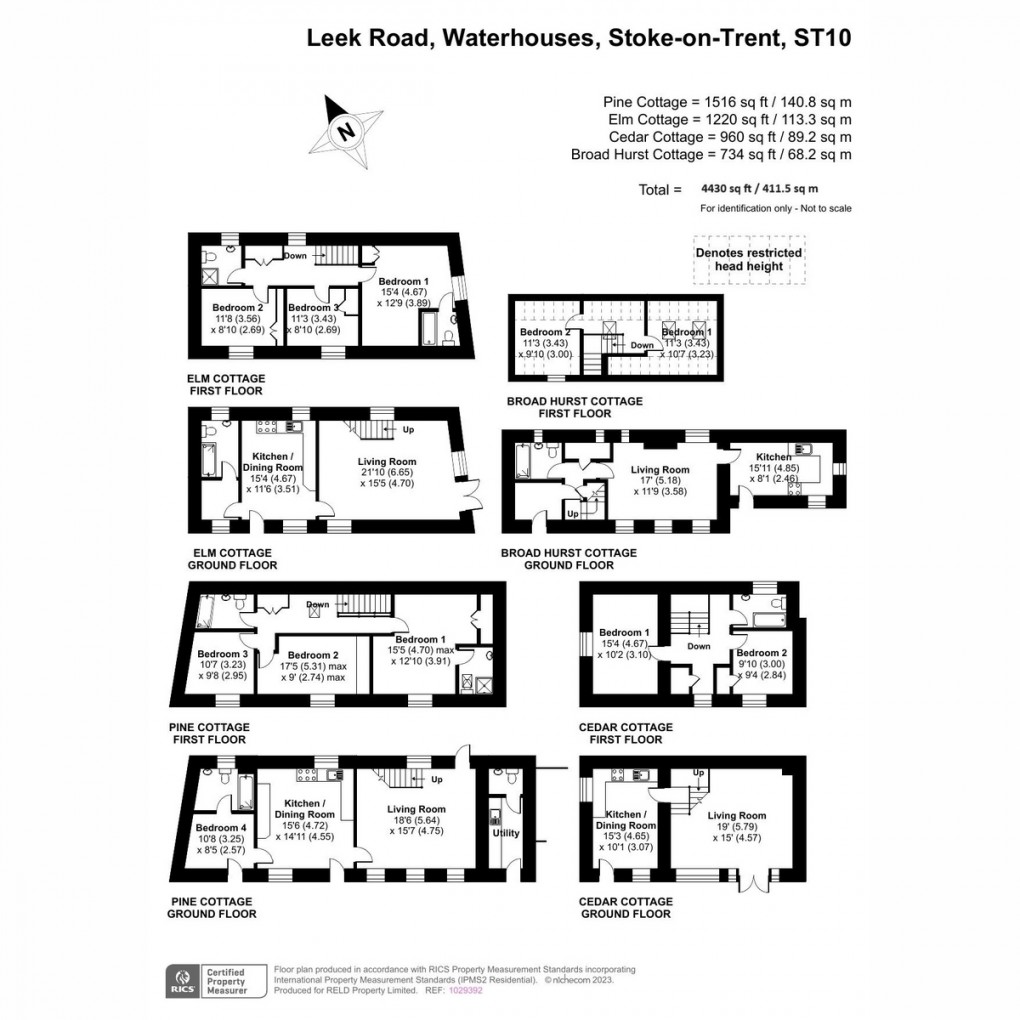 Floorplan for Waterhouses, Stoke-on-Trent, Staffordshire