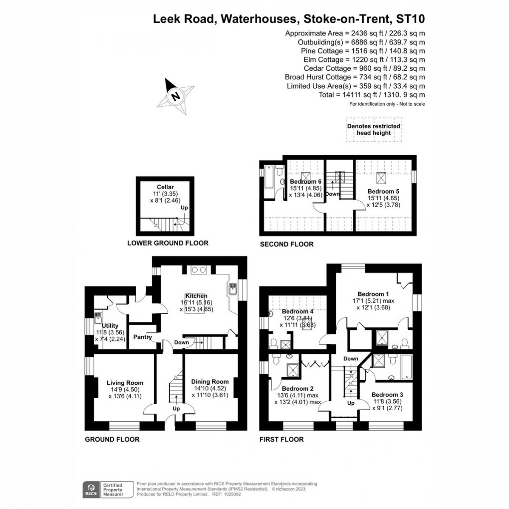 Floorplan for Waterhouses, Stoke-on-Trent, Staffordshire