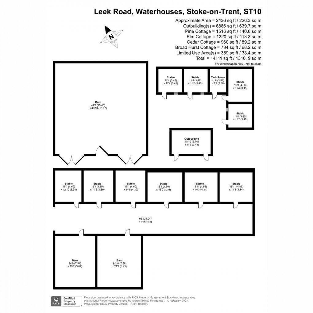 Floorplan for Waterhouses, Stoke-on-Trent, Staffordshire