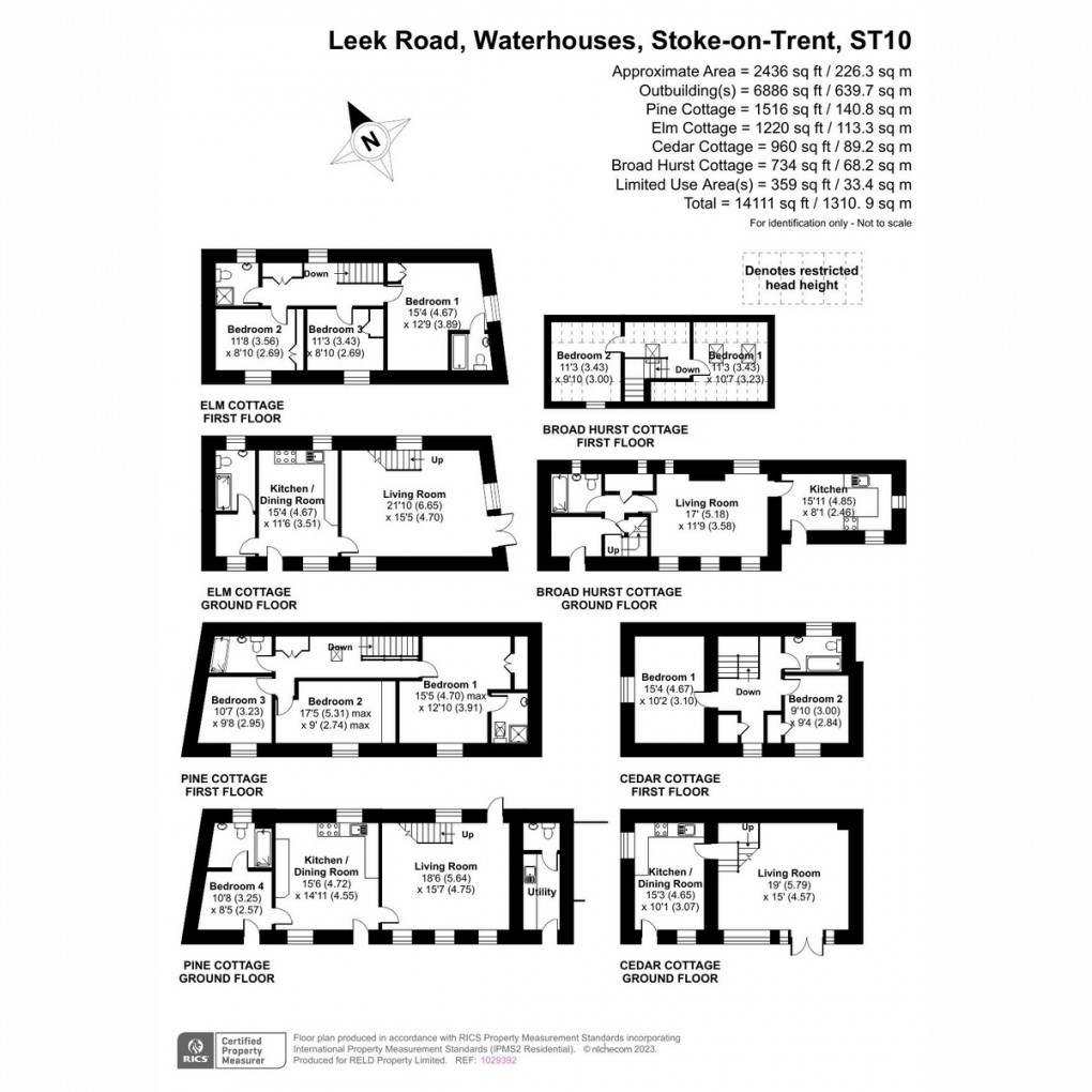 Floorplan for Waterhouses, Stoke-on-Trent, Staffordshire